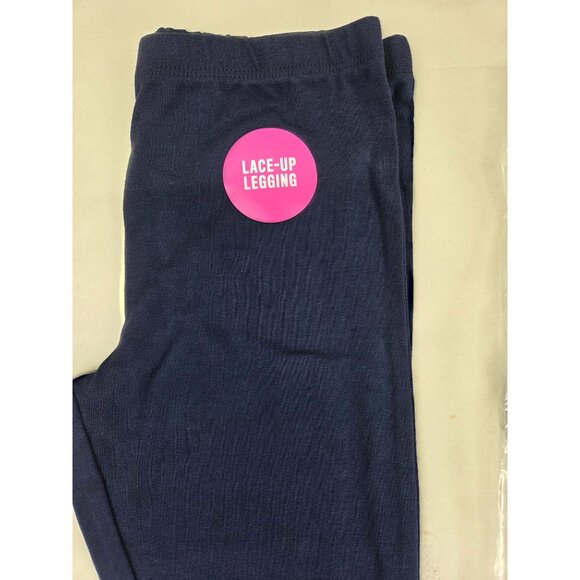 3 Childrens Place Leggins Navy Lace-Up Medium Cotton/Spandex New with Tags - Picture 4 of 7